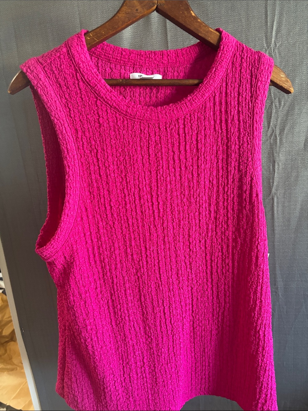 Nine West Vibrant Pink Textured Sleeveless Tank